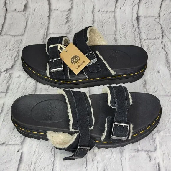 Dr. Martens Myles Faux Fur Platform Sandals Men's Sz 14 DOC MARTEN Suede - Picture 11 of 12